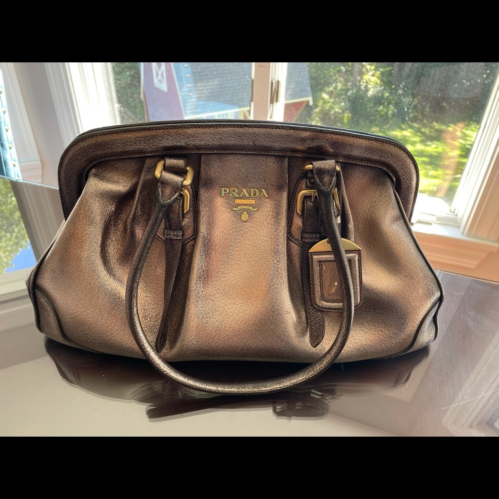 Prada Metallic Brown Shoulder Bag
